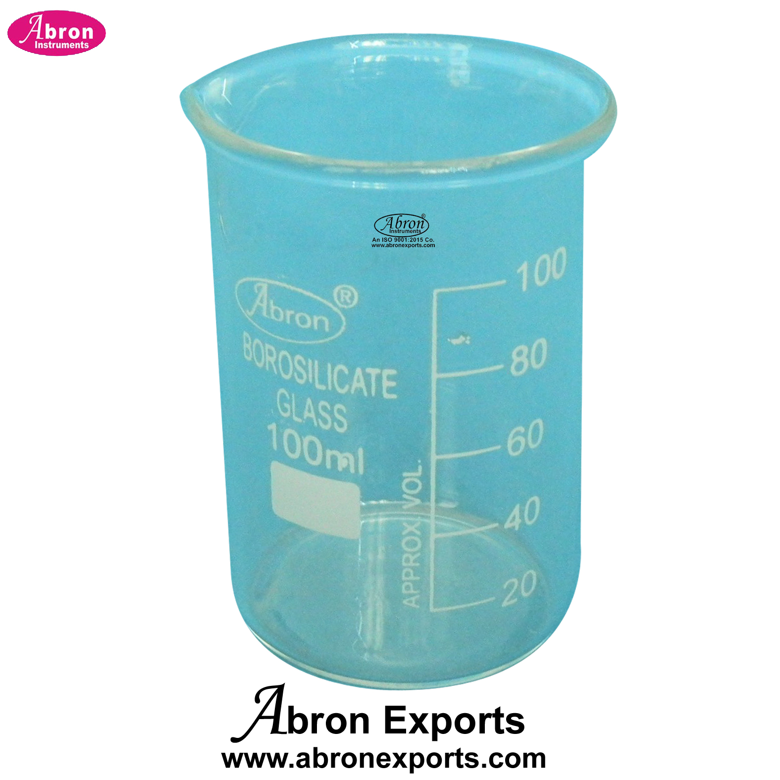 Glass Beaker 100ml with Lip Spout Borosilicate Glass Graduated Approx With Rim 10pc Abron AC-426B1H 